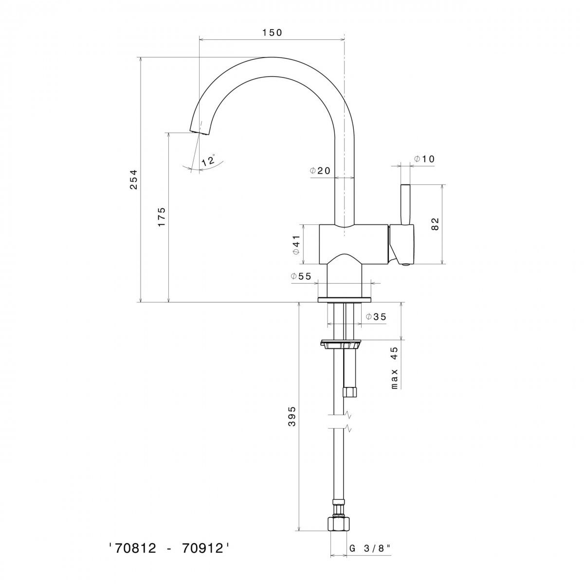 708122_N Blink Basin Mixer (with swivel spout)_Stiles_TechDrawing_Image
